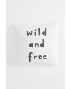 Kuddfodral Med Tryck Vit/wild And Free
