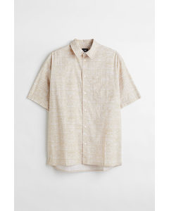 Regular Fit Short-sleeved Shirt Light Beige/keith Haring