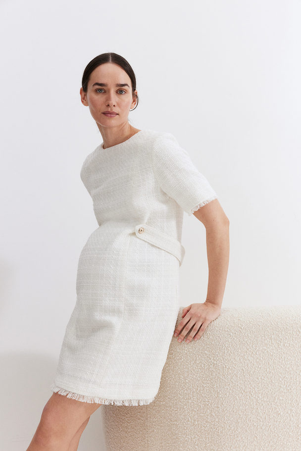 H&M Mama Bouclé Dress White