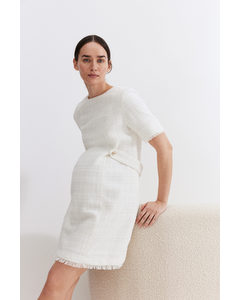 Mama Bouclé Dress White