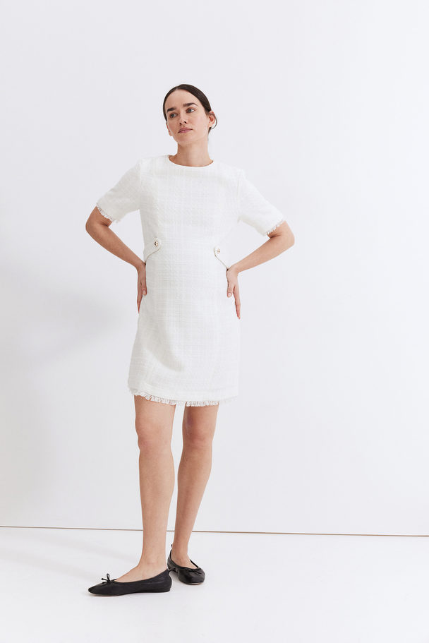 H&M Mama Bouclé Dress White