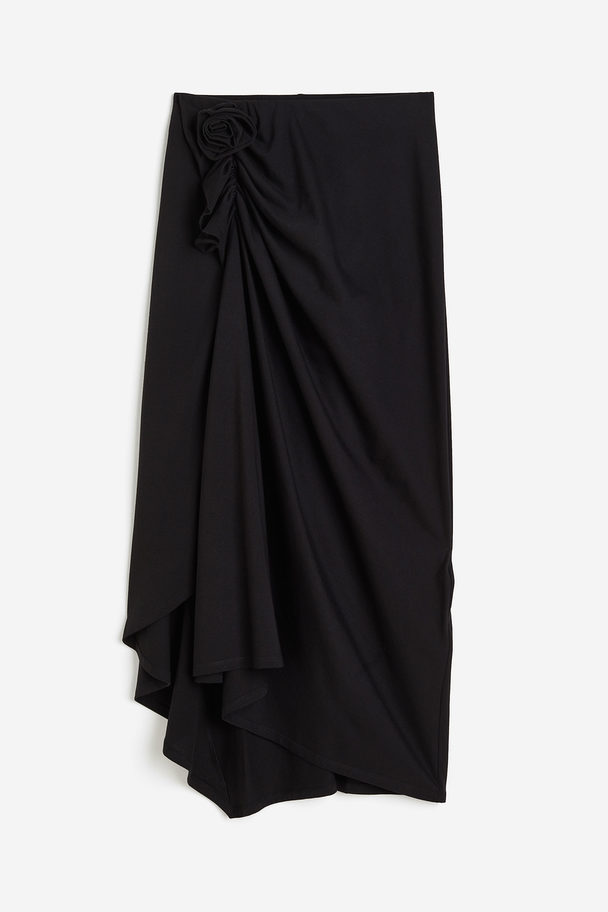 H&M Appliquéd Skirt Black