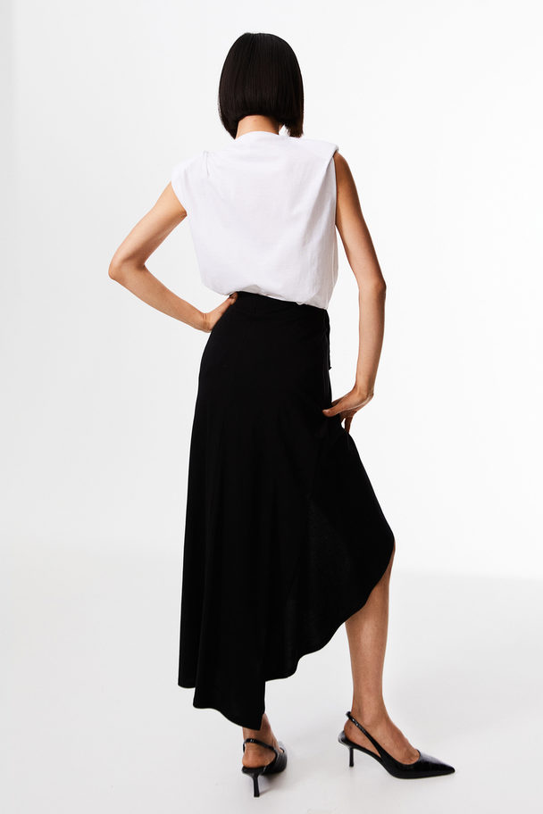 H&M Appliquéd Skirt Black