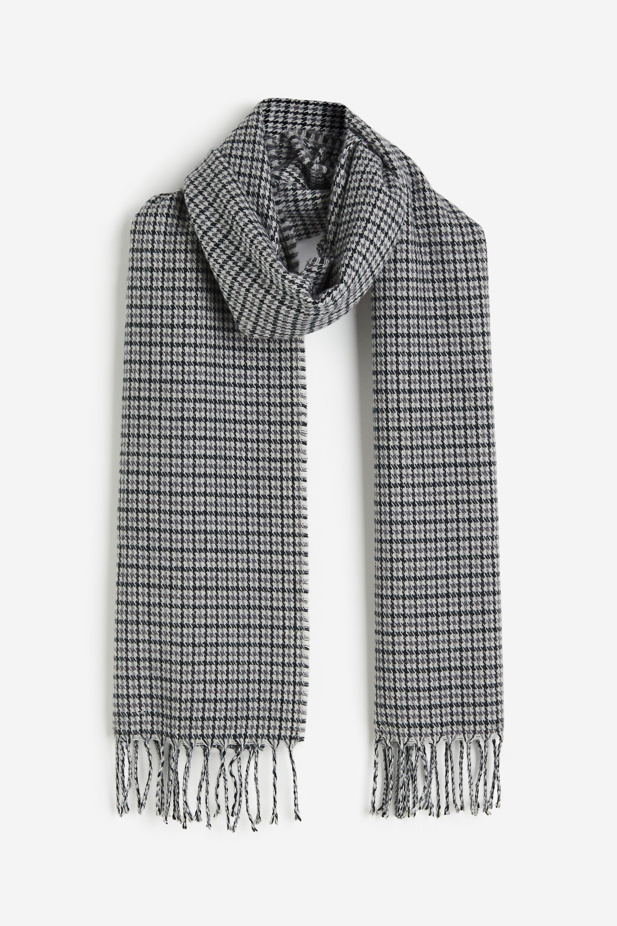 Billede af H&M Mønstret Halstørklæde Grå/ternet, Halstørklæder. Farve: Grey/checked I størrelse Onesize