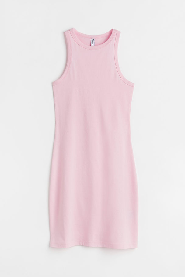 H&M Cotton Bodycon Dress Light Pink