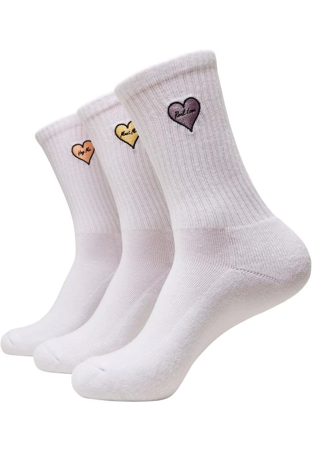 Mister Tee Unisex Heart Embroidery Socks 3-Pack