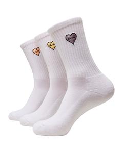 Unisex Heart Embroidery Socks 3-Pack
