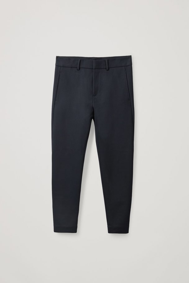 COS Slim-fit Zipped Hem Trousers Navy