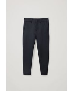 Slim-fit Zipped Hem Trousers Navy