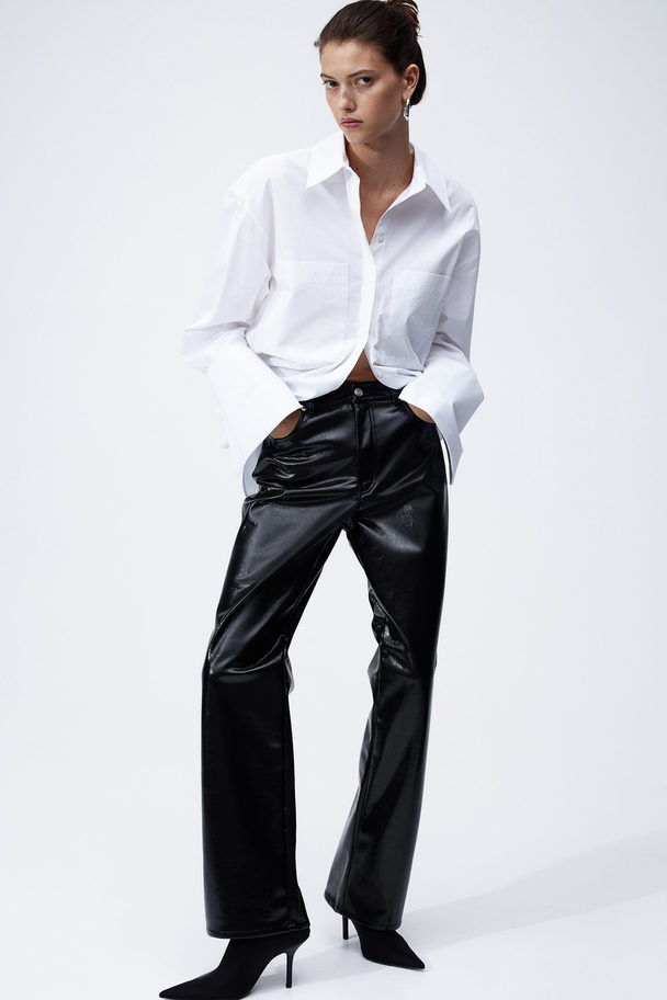 H&M Coated Trousers Black