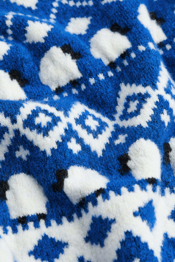 H&M Jacquard-knit Jumper Blue/sheep