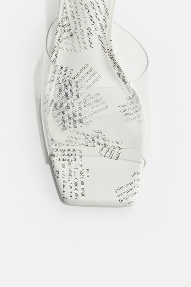 H&M Transparent Mules White/patterned