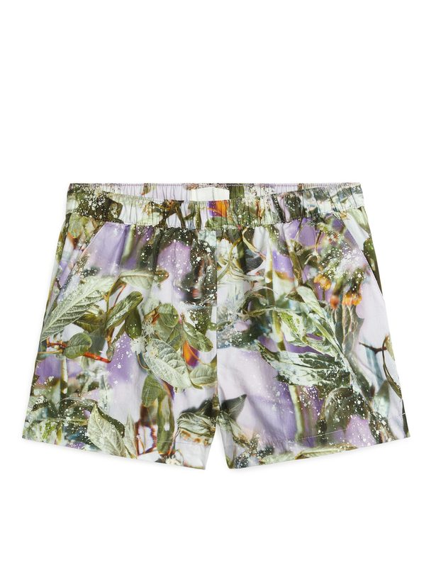 ARKET Shorts mit Slowflower-Print Flieder/Blüten