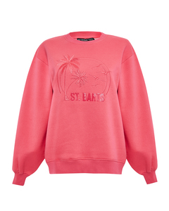 St Barts Embroidered Crew Neck Sweater Pullover