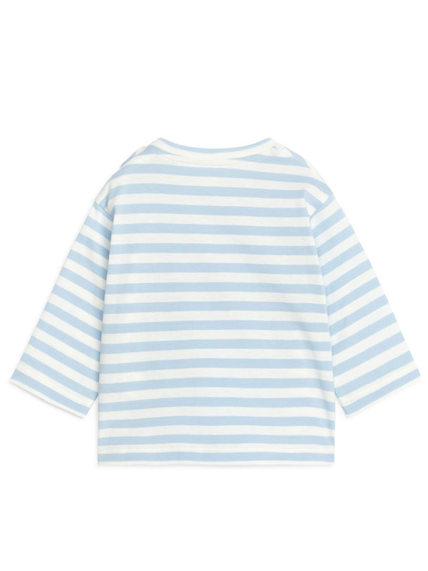 ARKET Långärmad T-shirt Med Tryck Ljusblå/vit