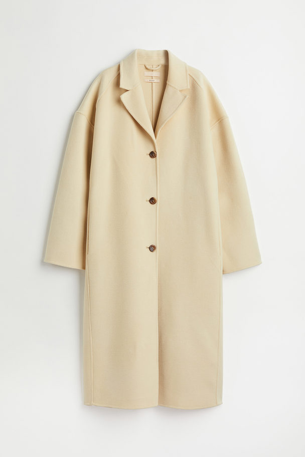 H&M Oversize-Mantel aus Wollmix Hellbeige