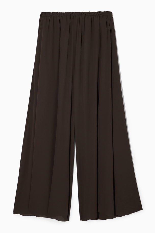 COS Voluminous Wide-leg Trousers Dark Brown