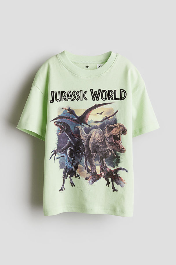 H&M Printed T-shirt Light Green/jurassic World