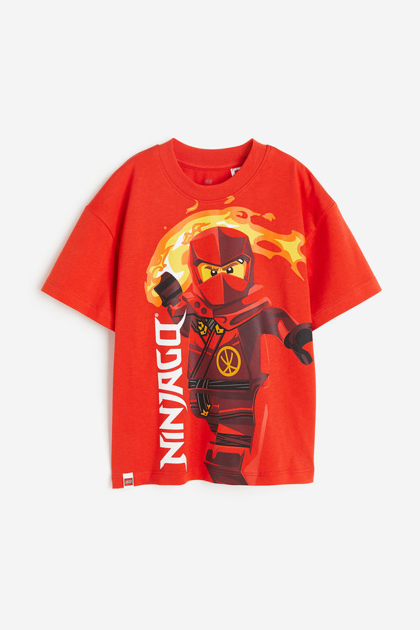 H&M Printed T-shirt Bright Red/lego Ninjago