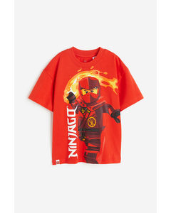 T-shirt Met Print Helderrood/lego Ninjago