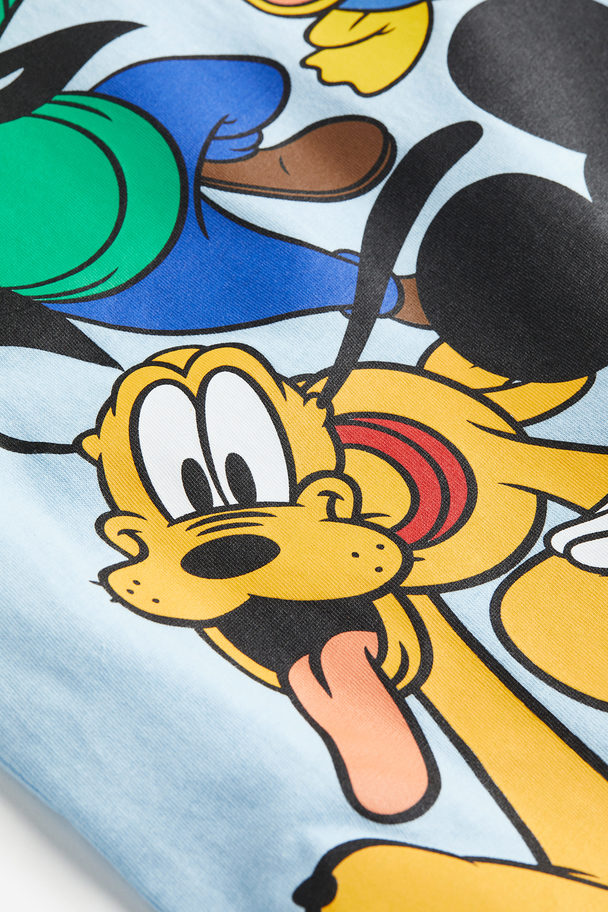 H&M T-Shirt mit Print Hellblau/Disney