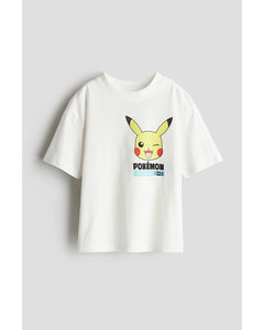 T-Shirt mit Print Weiß/Pokémon