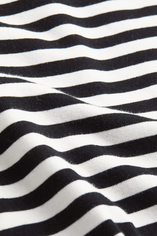 H&M MAMA Schlauchkleid aus Baumwolle Weiß/Schwarz gestreift