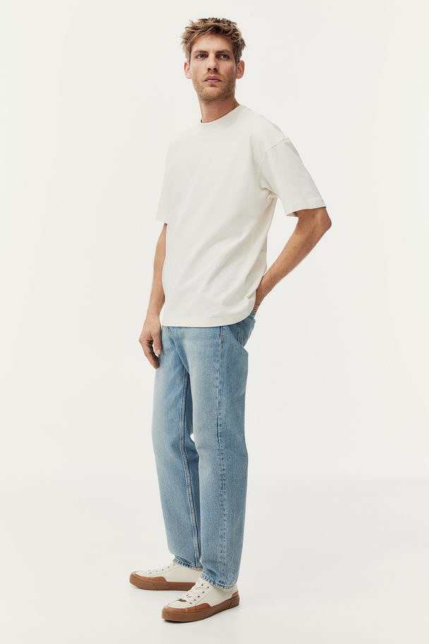 H&M Straight Regular Jeans Helles Denimblau