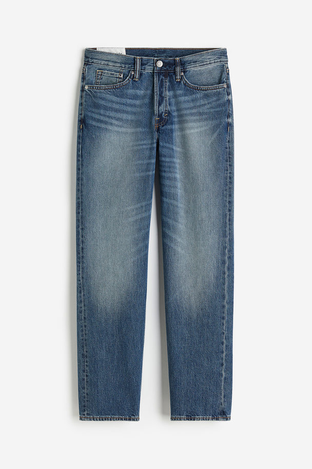 H&M Straight Regular Jeans Denimblå