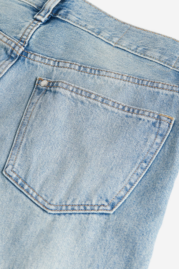 H&M Straight Regular Jeans Helles Denimblau