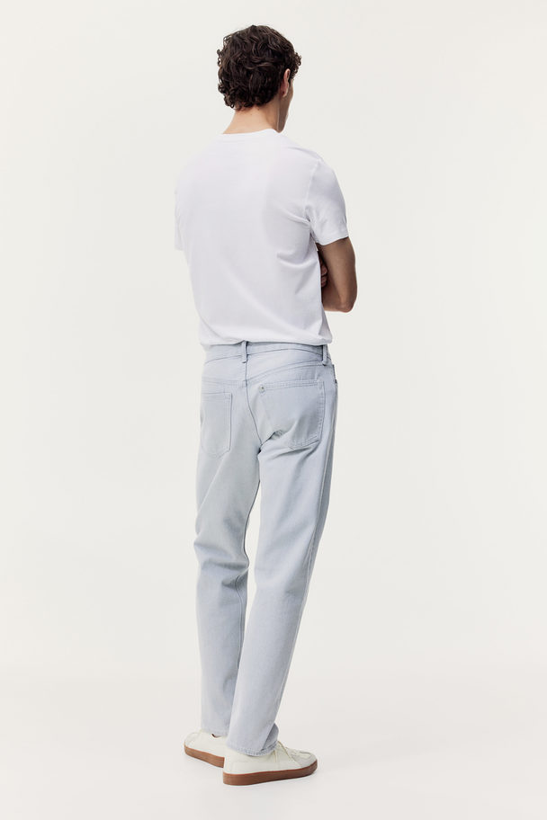 H&M Straight Regular Jeans Ljusgrå
