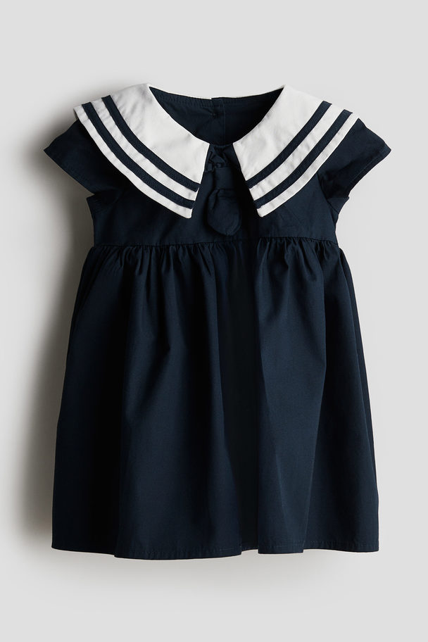 H&M Cotton Sailor Dress Navy Blue