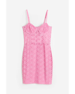 Lace Corset Dress Pink