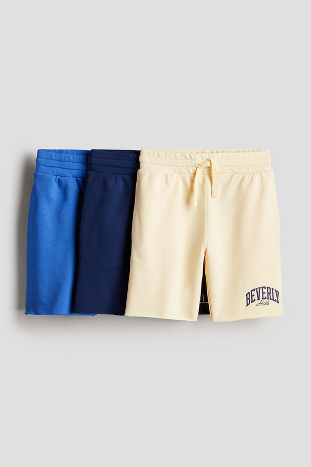 H&M 3-pack Sweatshirt Shorts Blue/beverly Hills