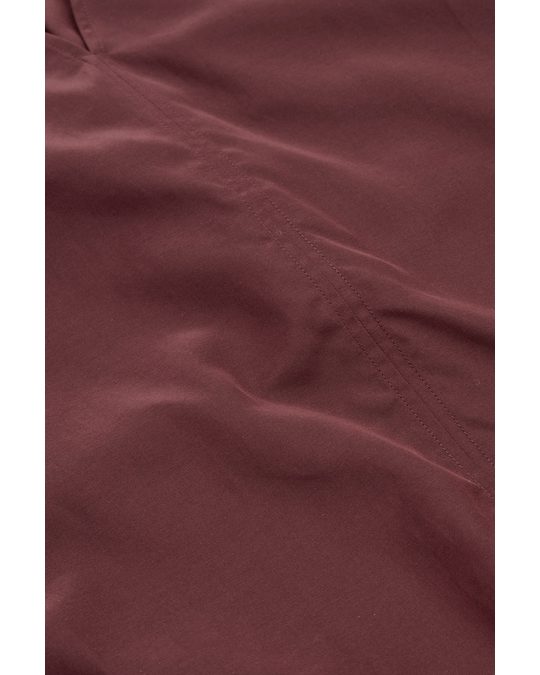 COS Draped Sleeve Silk Blouse Burgundy