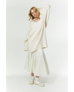Rib-knit Dress Natural White