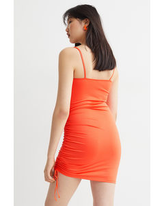 Drapiertes Slip Dress Orange