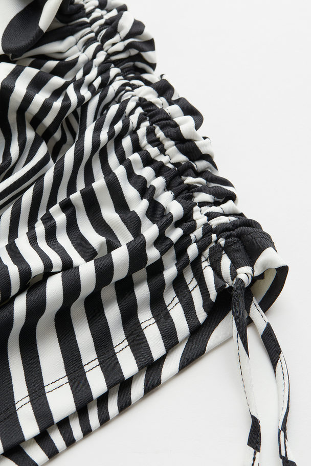 H&M Draperet Slip In-kjole Sort/mønstret