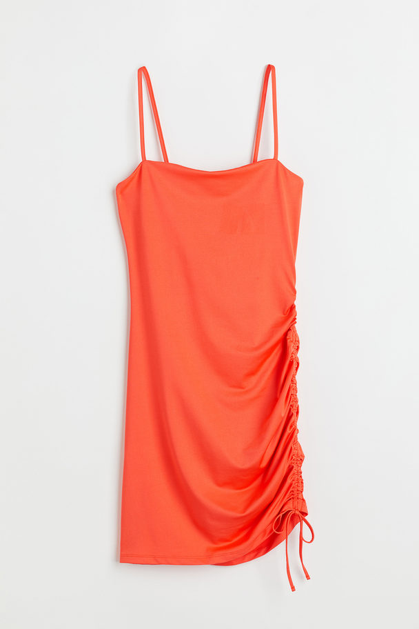 H&M Draperad Slipklänning Orange