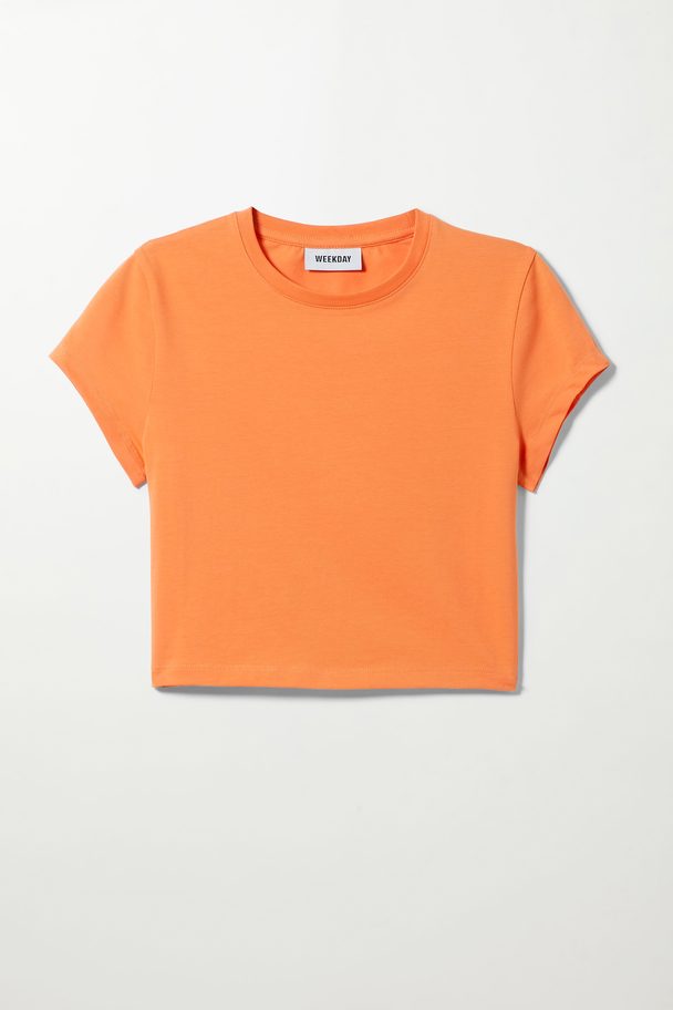 Weekday Sabra Crop T-shirt Orange