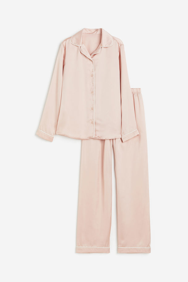 H&M Satin Pyjamas Powder Pink