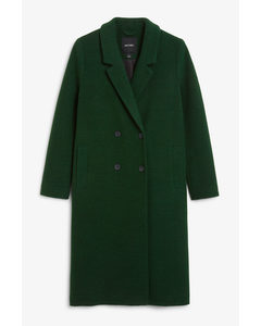 Classic Double-breasted Coat Dark Green