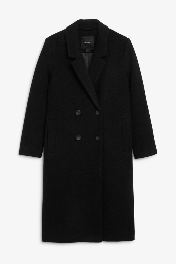 Monki Klassischer zweireihiger Mantel schwarz Black