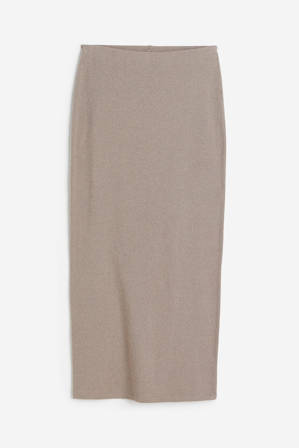 H&M Slit-hem Pencil Skirt Dark Beige