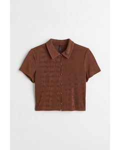 H&M+ Shirt mit Kragen Braun