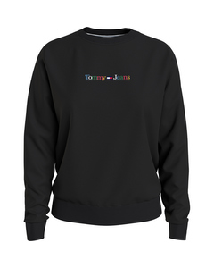 Tommy Jeans Reg Serif Color Sweater Sort