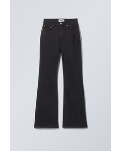 Ausgestellte Jeans Glow mit hohem Bund Glamouröses Schwarz
