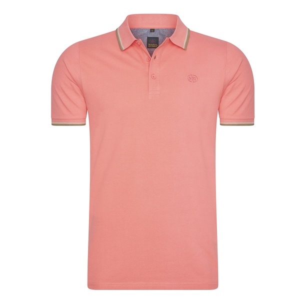 MARIO RUSSO Mario Russo Tipped Polo Edward Pink