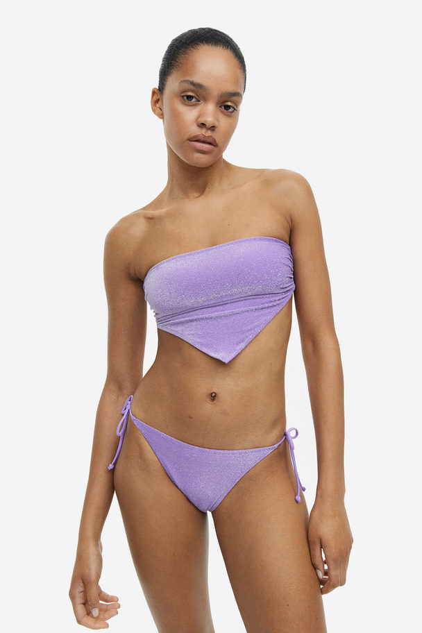 H&M Padded Bandeau Bikini Top Purple