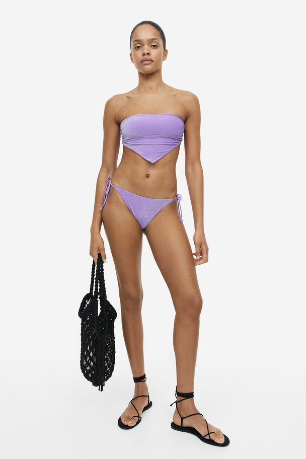 H&M Padded Bandeau Bikini Top Purple